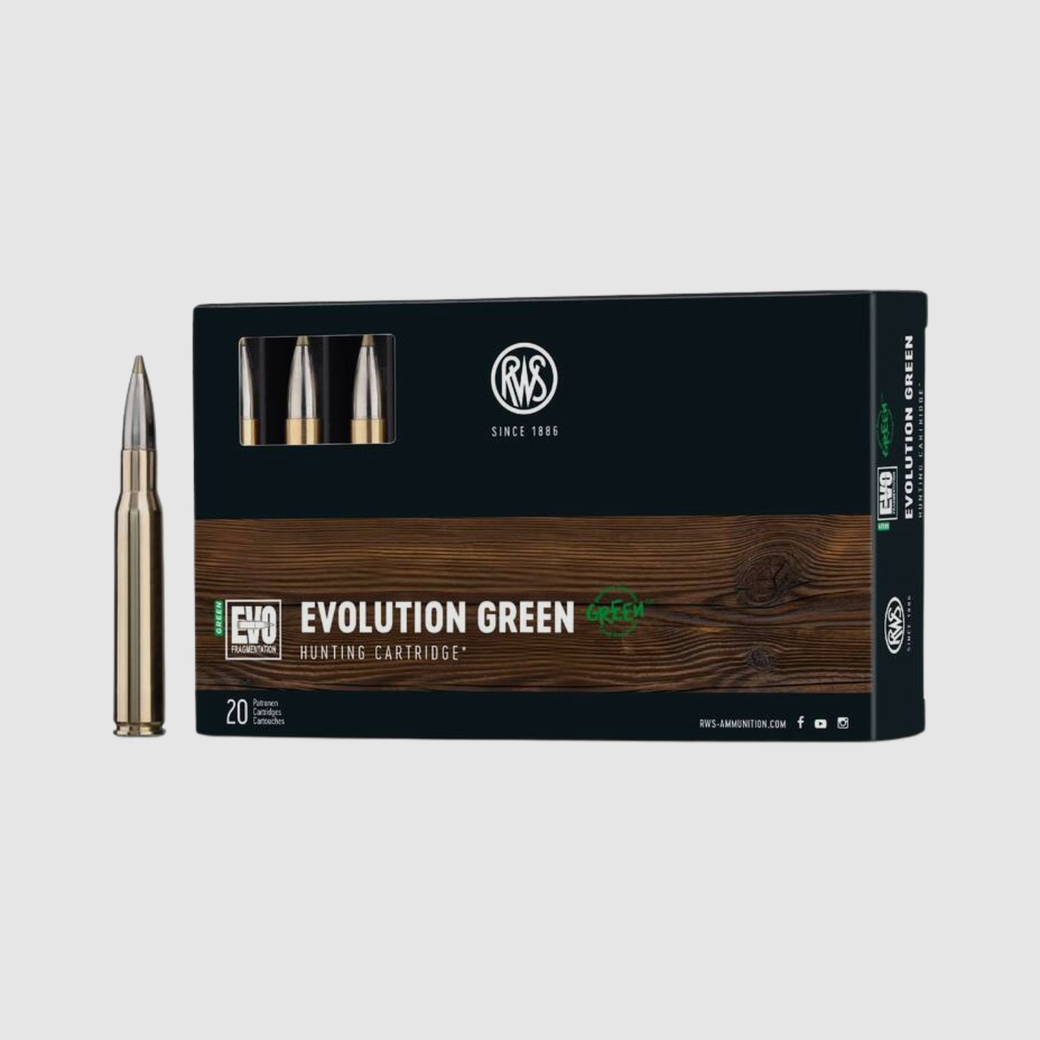 RWS EVO GREEN calibre .30-06. 20 disparos 139grs