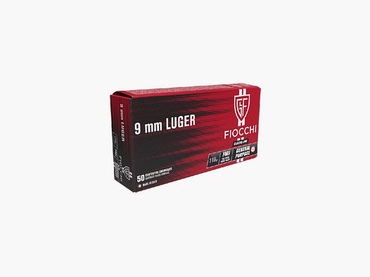 FIOCCHI Classic Ammunition – 9mm. Para. – 115 grains – FMJ