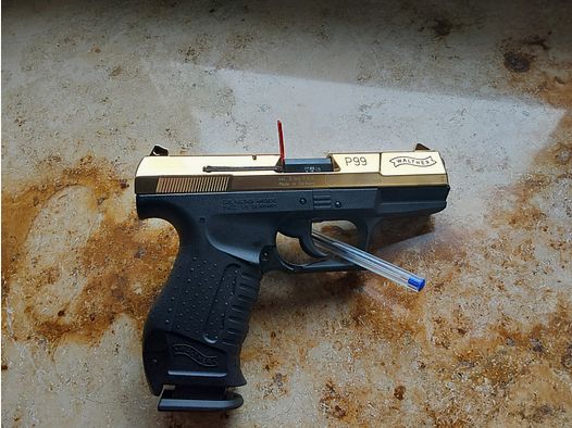 Walther SCHRECKSCHUSS  P99 EDITION 24 KARAT VERGOLDET 