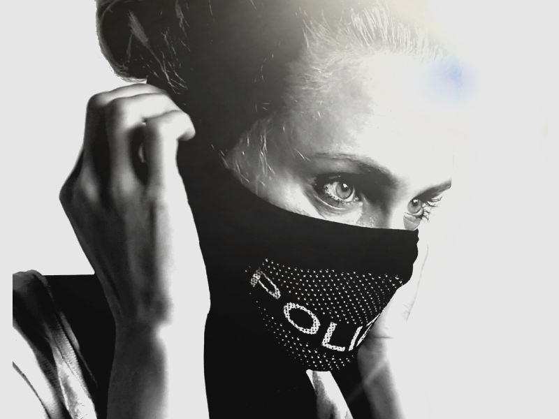 Tactical Face Shield "POLICE", black universal, image 1 of 4