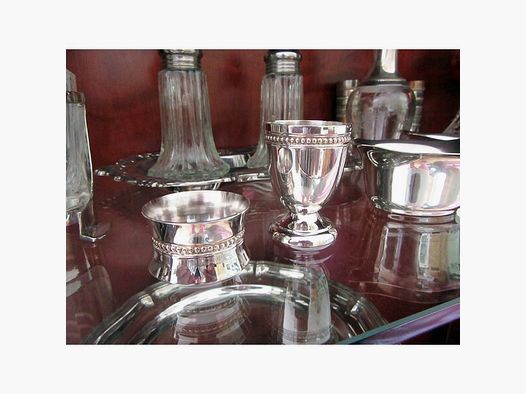 Christofle Silber Eierbecher Serviettenring Perles Antik Vintage