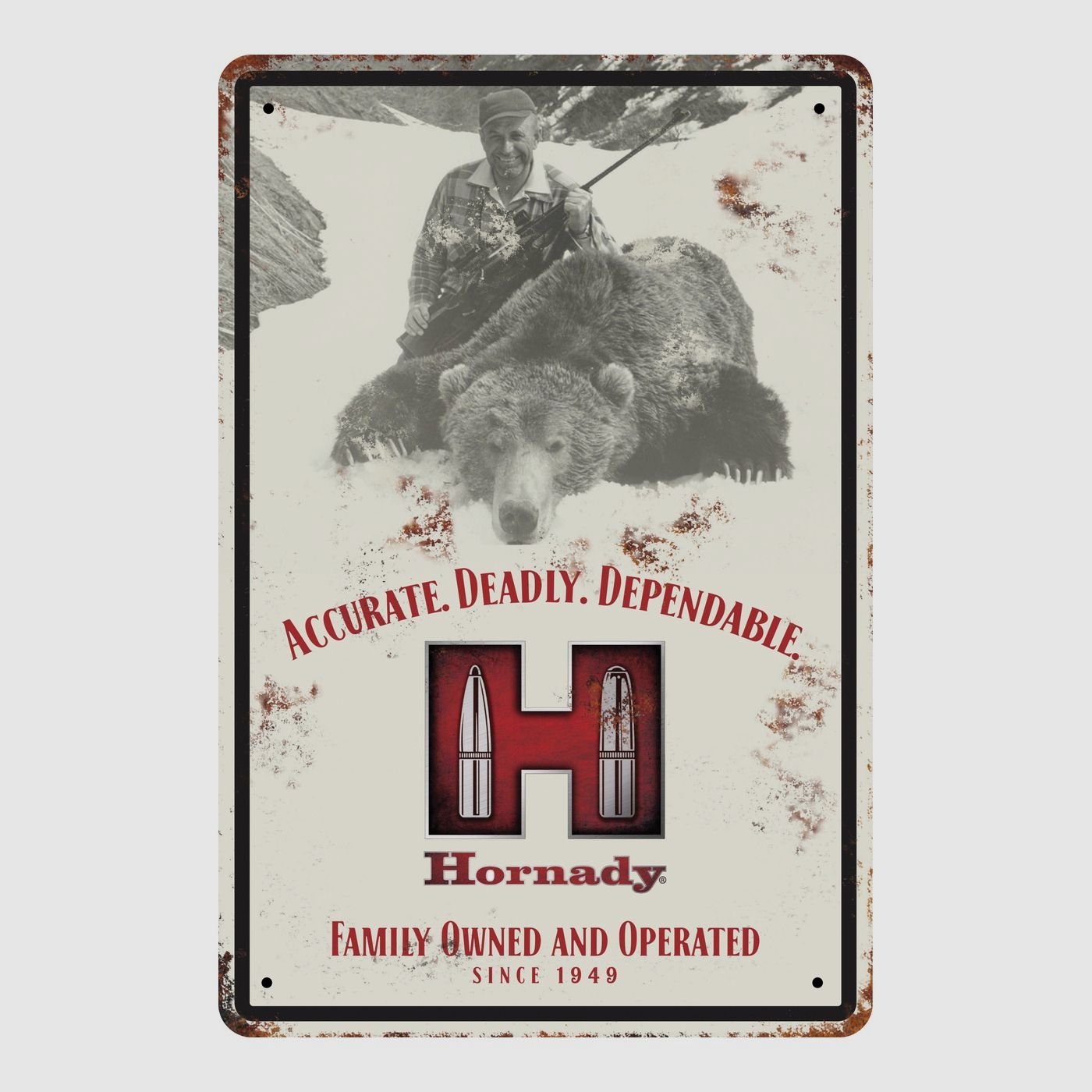 Hornady H TIN SIGN 17,5X11,75"/45X30CM H – HORNADY
