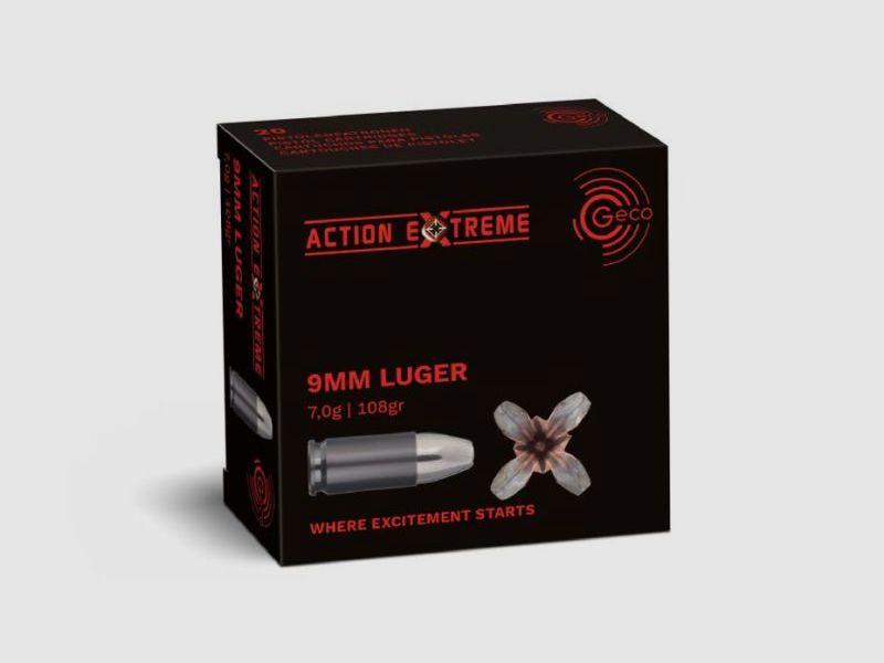GECO 9 mm Luger Action Extreme 7,0g/108gr - 20 Patronen