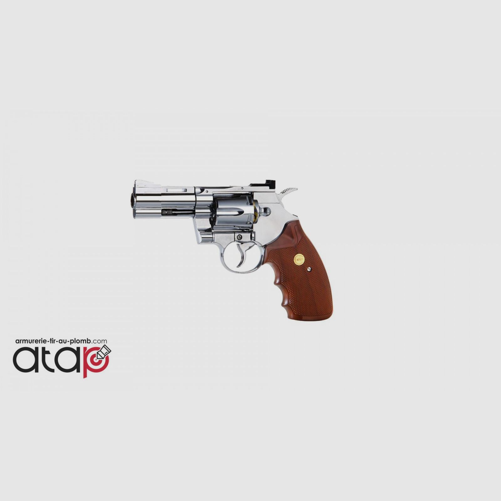 Colt Python 357 - 2,5" chroom houten imitatie greep met stalen ballen