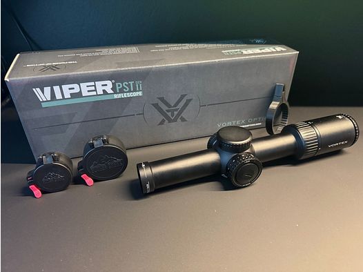 Zielfernrohr  VORTEX  Viper PST Gen II 1-6x24 SFP mit VMR-2 MRAD Leuchtabsehen & Butler Creek Caps