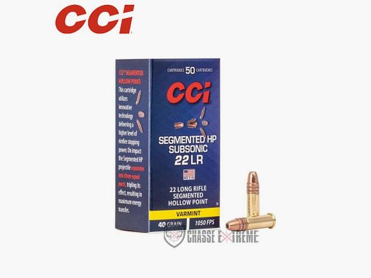 50 CCI Segmented Hp 40GR .22lr Sub-Sonic cartridges