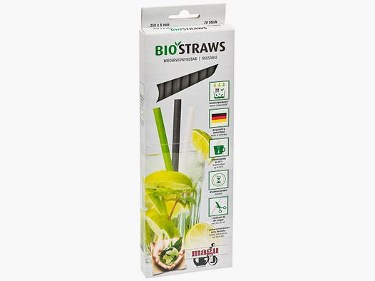 Drinking Straw Set Dark Gray, 20 Pieces