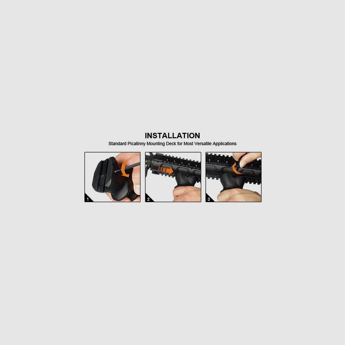 UTG Ambidextrous Combat Foregrip, Symmetric Contour-Black