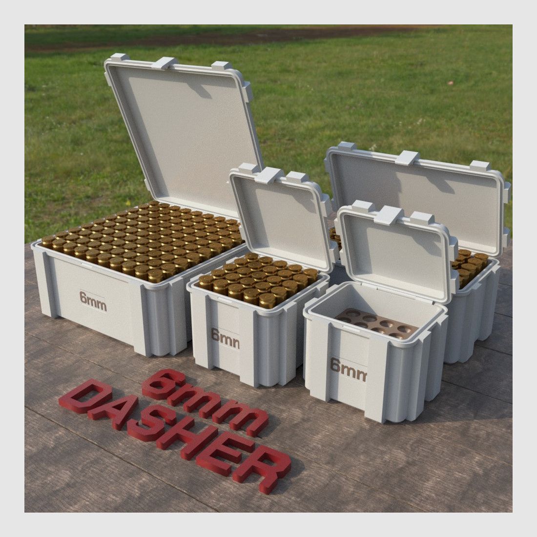 Filamelt scatola per munizioni / 6mm Dasher / 'coperchio a ribalta' / scatola per cartucce, scatola per munizioni, immagine 3 di 8