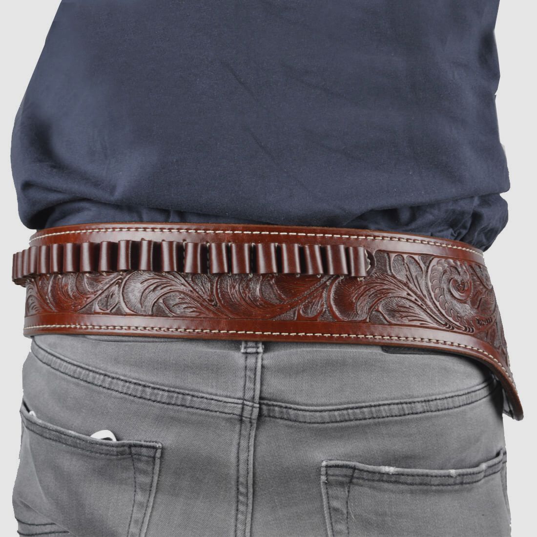 Custom Belt Buscadero Large .38/.357 Brown RH, billede 8 af 8