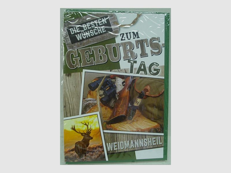 Geb.Karte Waidmannsheil - Hirsch mit Rucksack