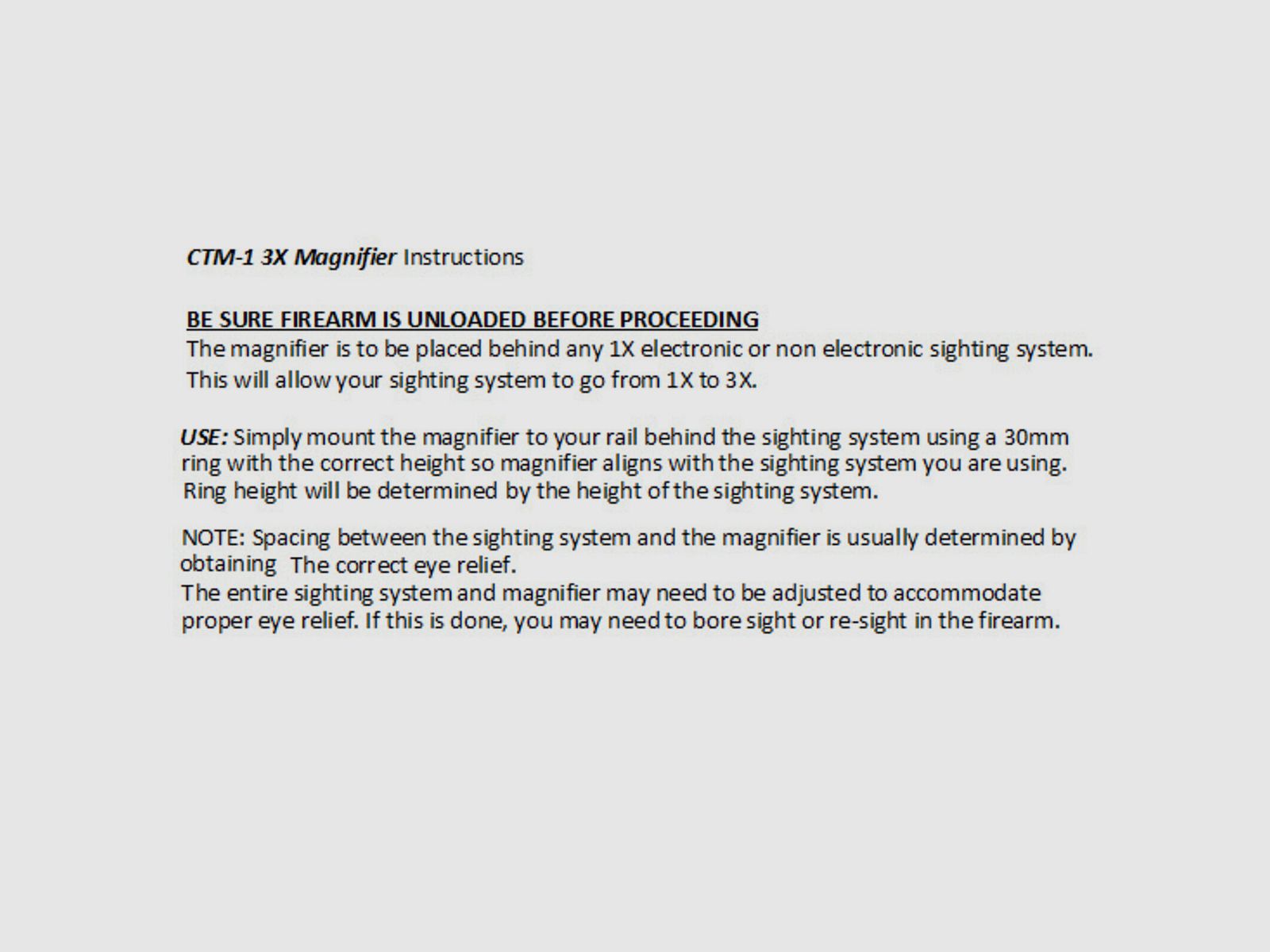 Sun Optics USA Magnifier 3x mit Montagering