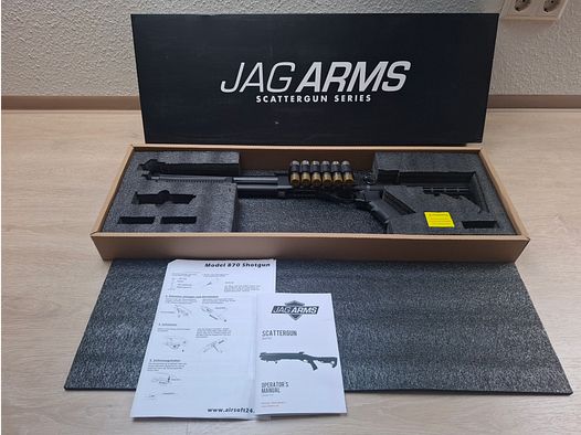 For sale: Jag Arms Scattergun TSS full metal gas shotgun (6mm BB) – like new, original packaging, only tested once (18+)