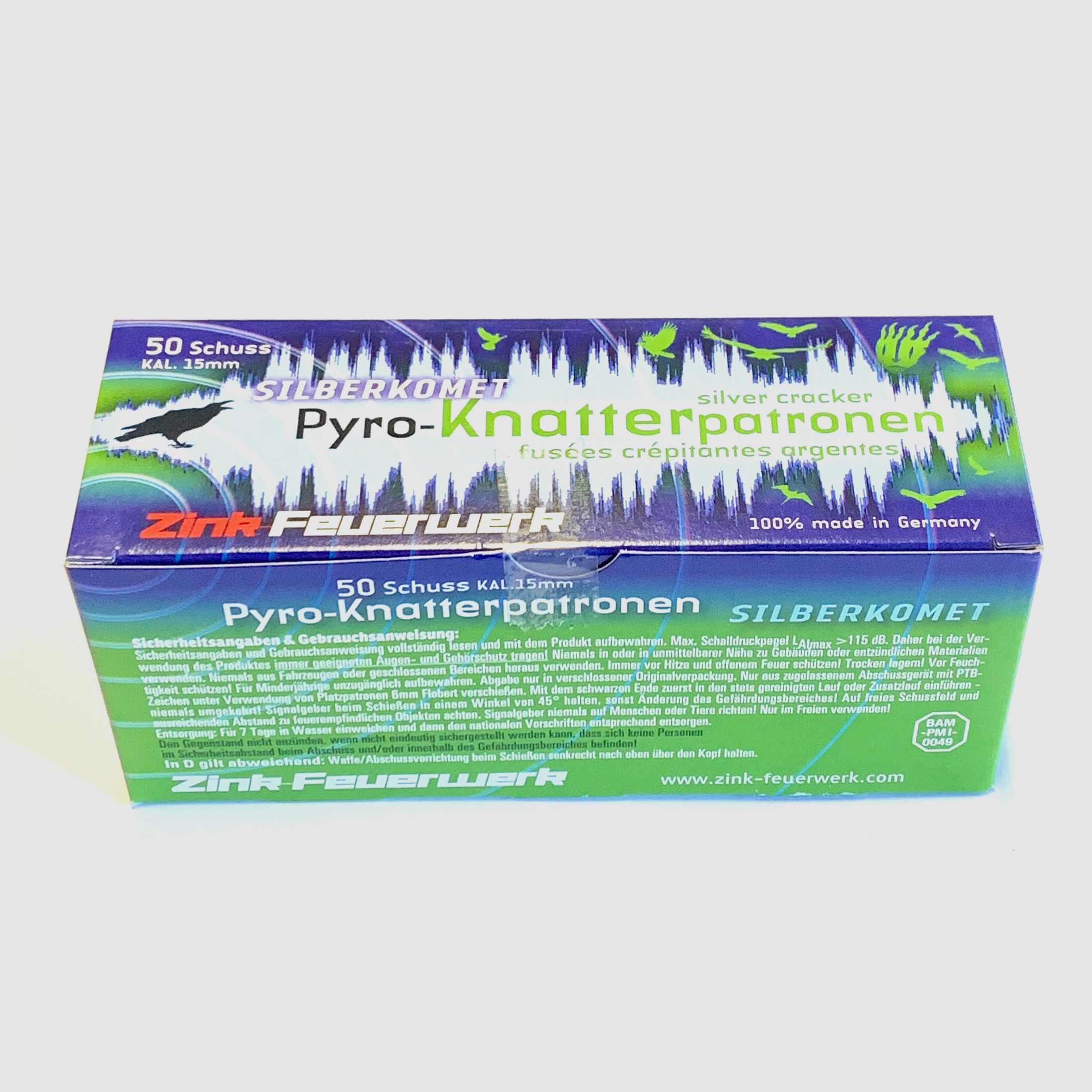 Silver comet effect cartridges pyro crackle 15mm 50 pcs.