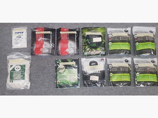 Konvolut Kugeln Munition Spieler Ausrüstung Federdruck Gas AEG S-AEG Softair Pistole 6mm BB Airsoft