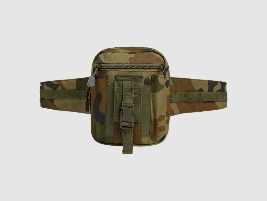 Brandit waist belt "Allround" with pocket + bottle holder - US Woodland