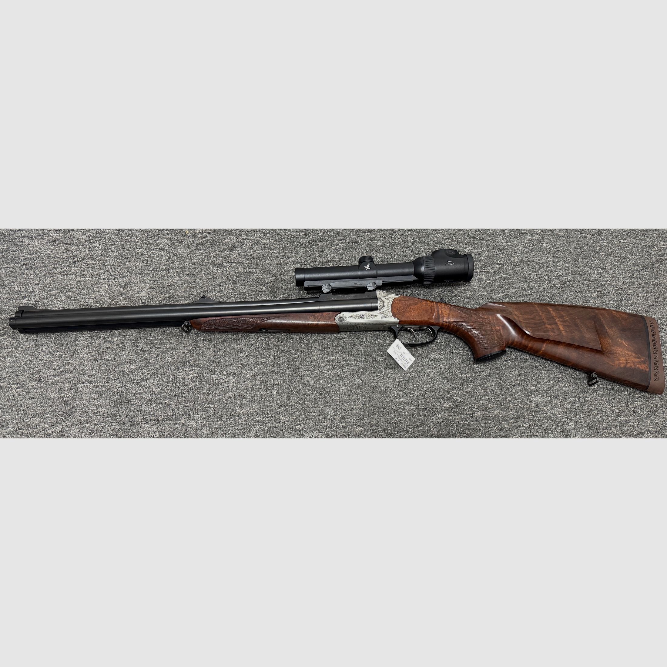Blaser Doppelbüchsdrilling 9,3x74R & 20/76 - mit Swarovski Z6i 1-6x24 SR wie neu!