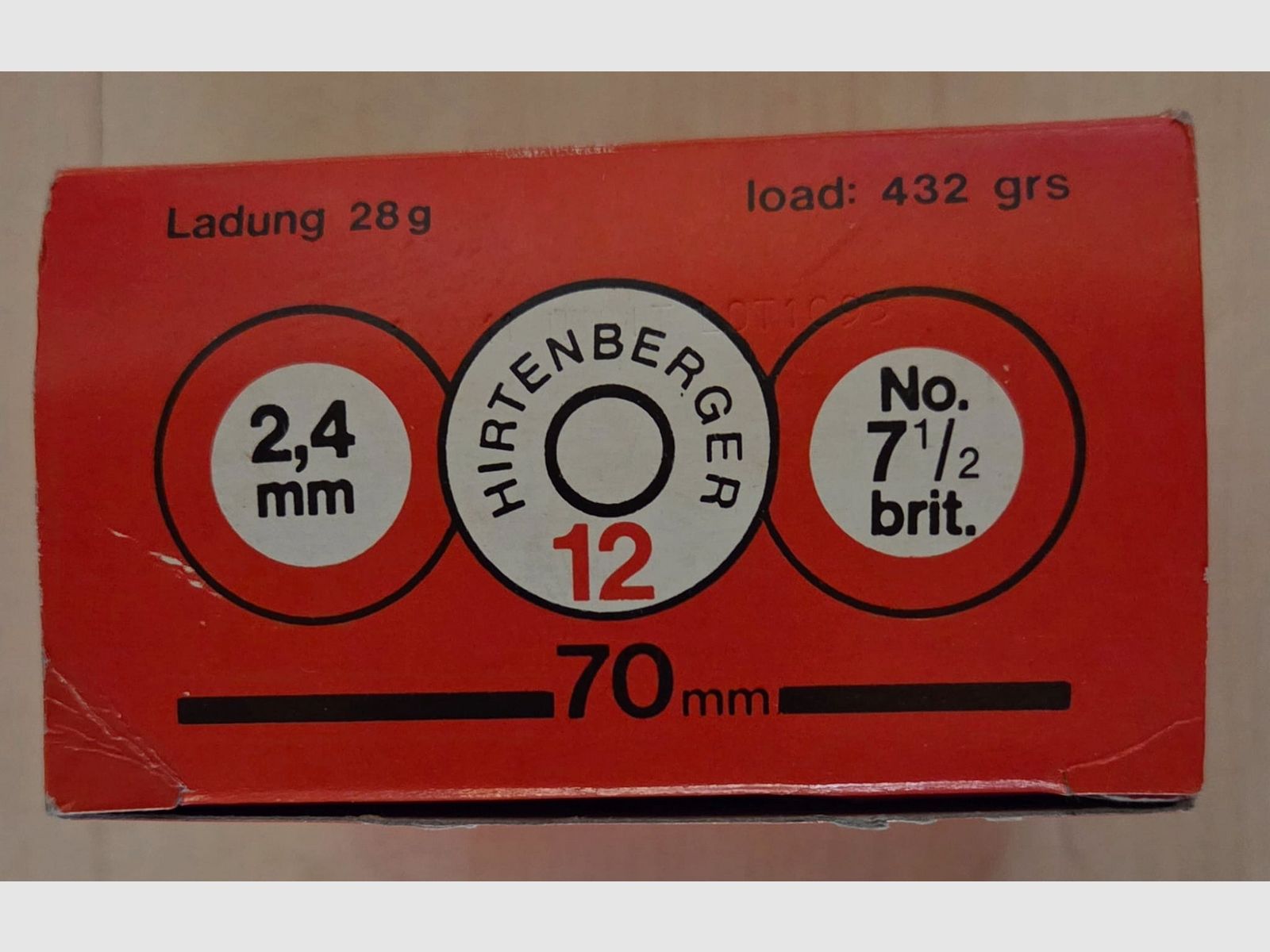 Hirtenberger TRAP Munition  2,4mm 28gr.  Blei