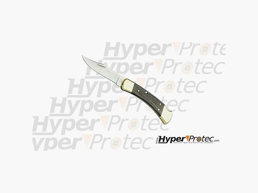 Coltello da caccia pieghevole Buck Hunter con fodero in pelle nera
