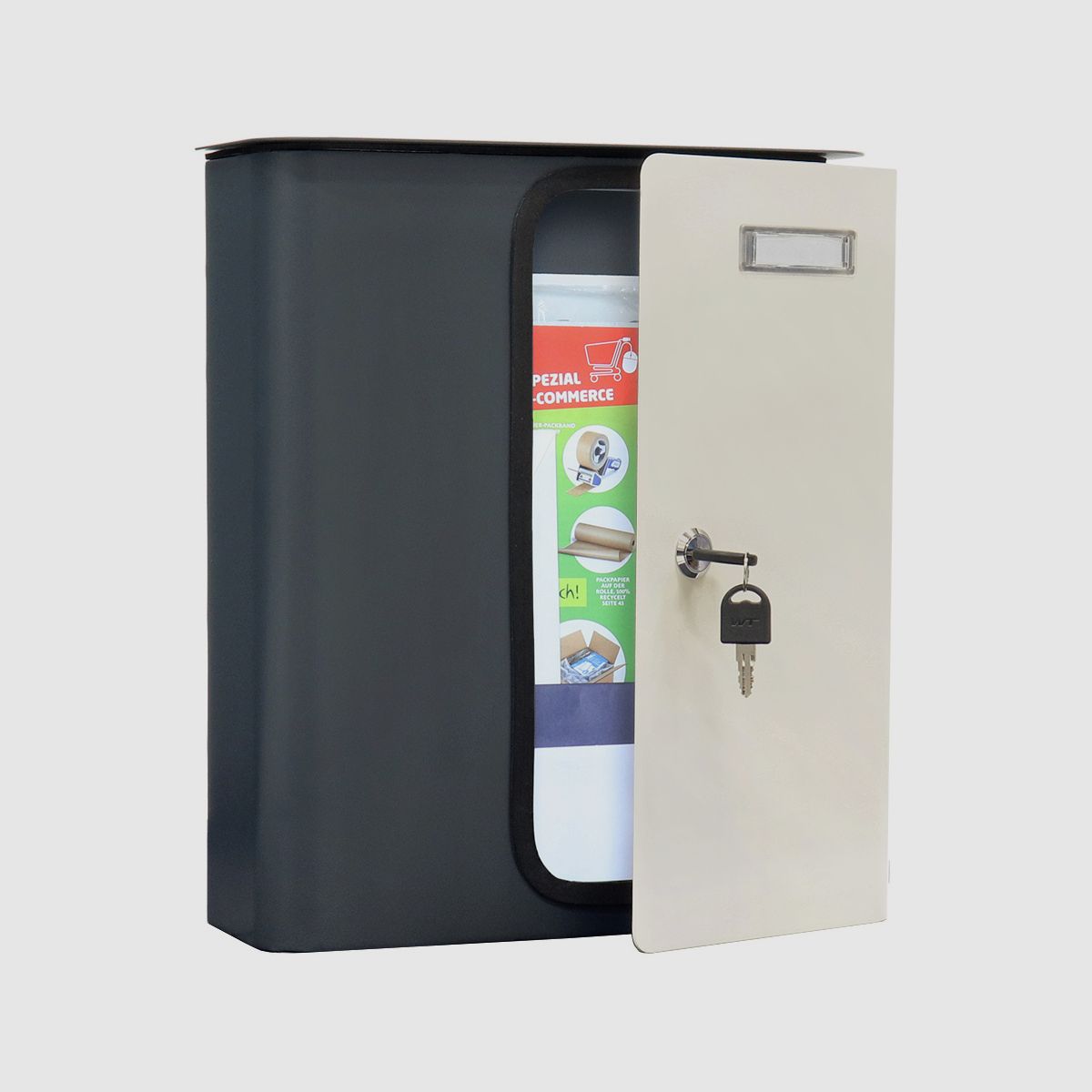 Rottner Briefkasten Splashy anthrazit weiß