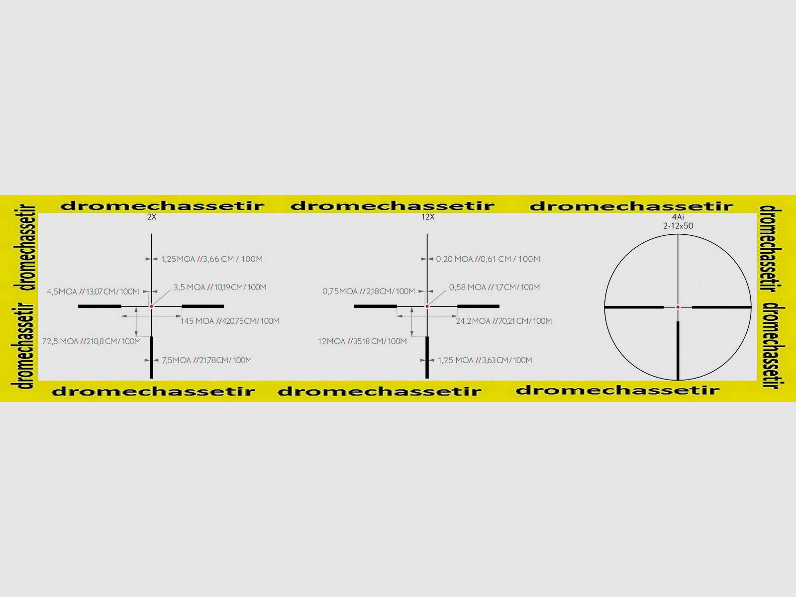 Kite Optics B6 2-12×50 cannocchiale 4A illuminato K282479, immagine 2 di 3