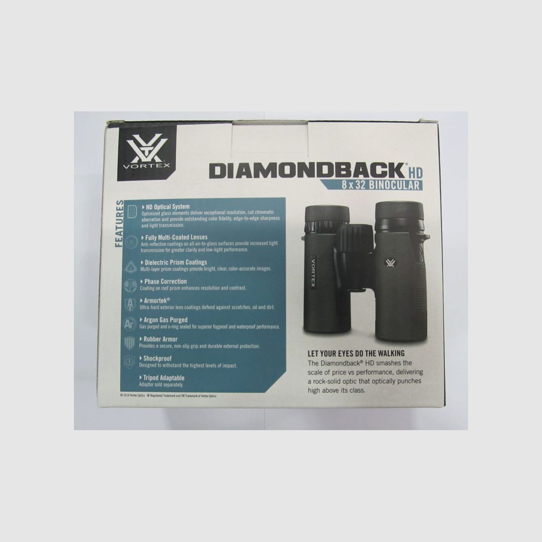 VORTEX BINOCULAR DIAMONDBACK 8X32 HD, image 2 of 3