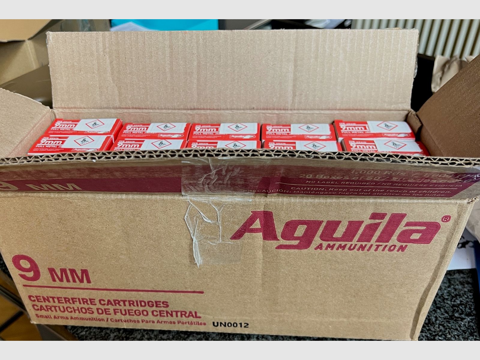 1000 Stück Aguila Standard 9mm Luger (9x19) FMJ 115 grs Pistolenpatronen