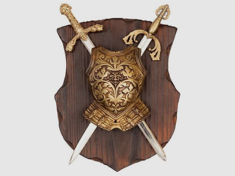 Wandschild Richard Löwenherz mit Schild und Schwertern