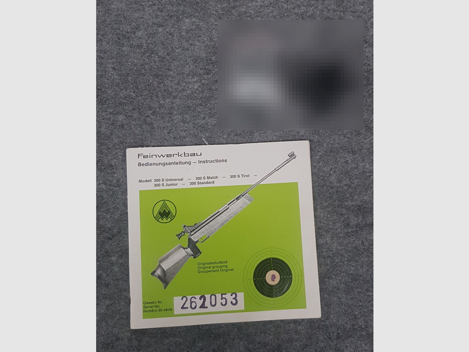 Feinwerkbau FWB Mod. 300S 300 Zubehör Diopter Beschreibung Bedienungsanleitung Luftpistole Luftgewehr KK Gewehr Co2 Pistole siehe Beschreibung. Preis ab