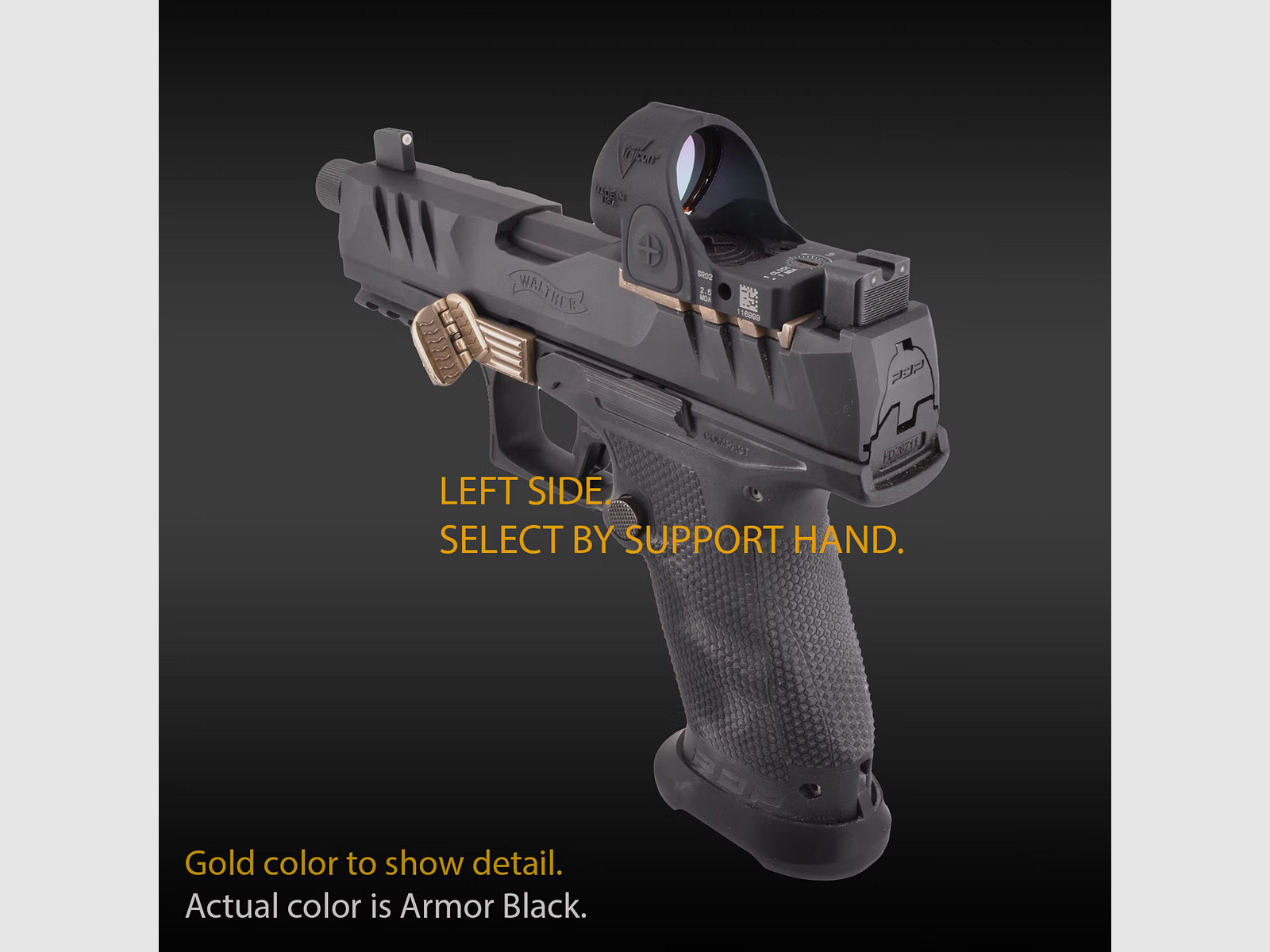 Grip Control Walther PDP Polymer, opvouwbare duimsteun voor de steunhand