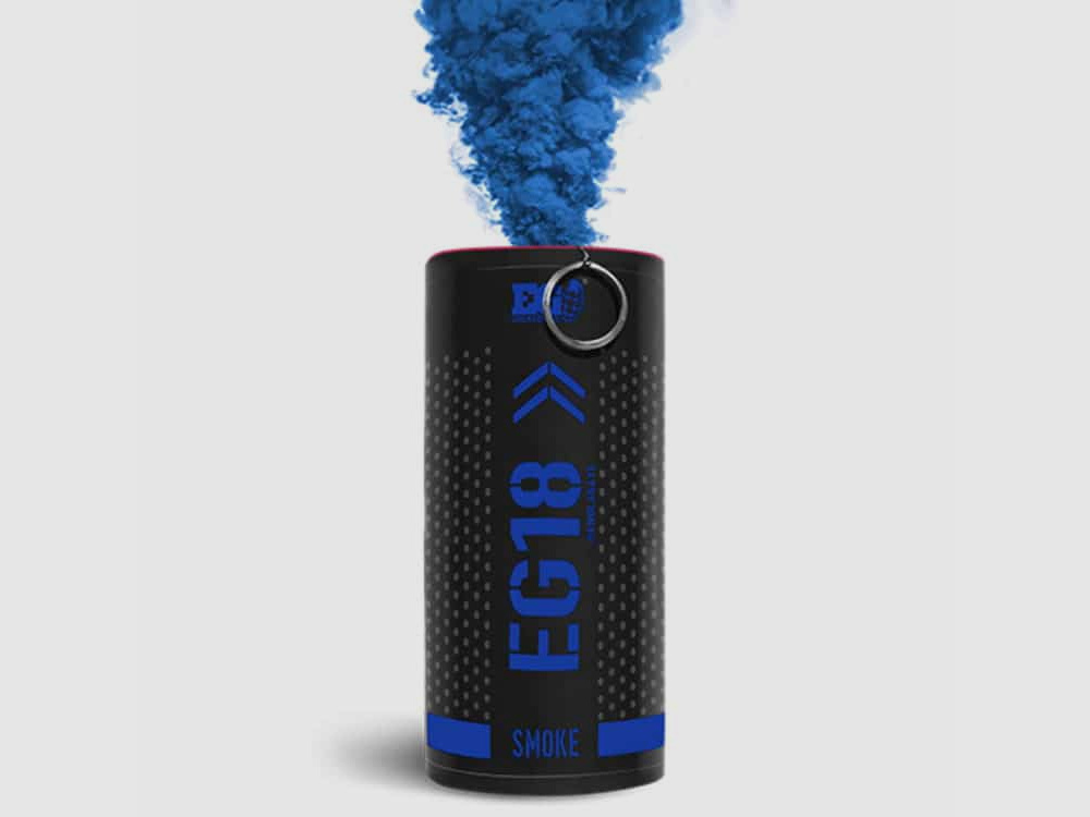 Granata fumogena ad alta uscita Enolagaye EG18 con innesco (blu)