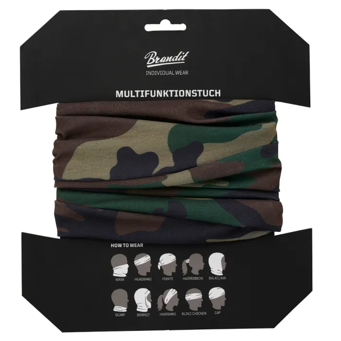 Multifunktionstuch (Schlauchschal) für Kopf, Gesicht, Hals - Einheitsgröße - US Woodland, Bild 2 von 2