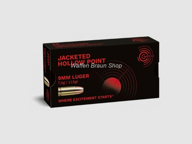 GECO PATR 9MM Luger Hohlspitz 115grs. 50 STK