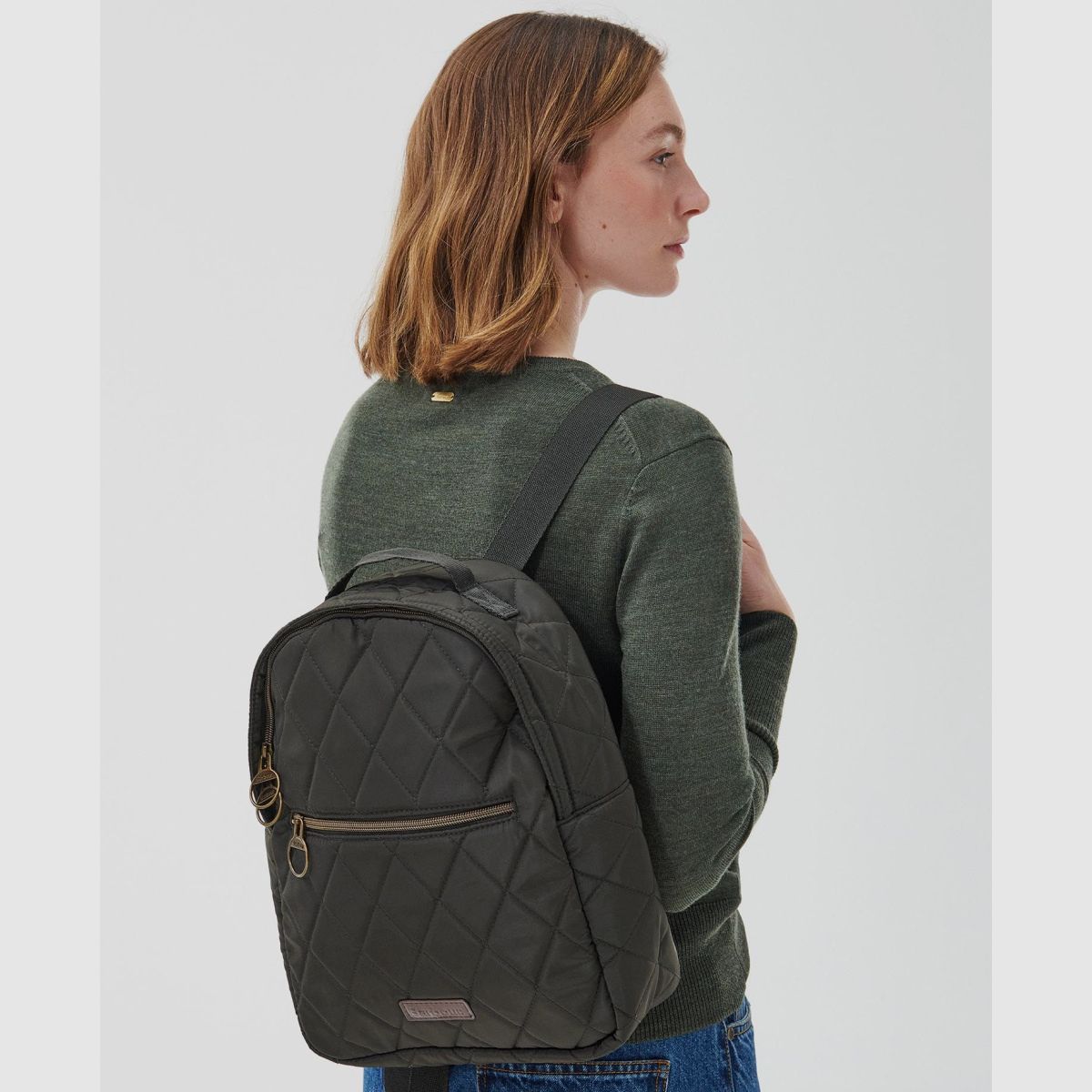 BARBOUR Quilted Backpack Olive