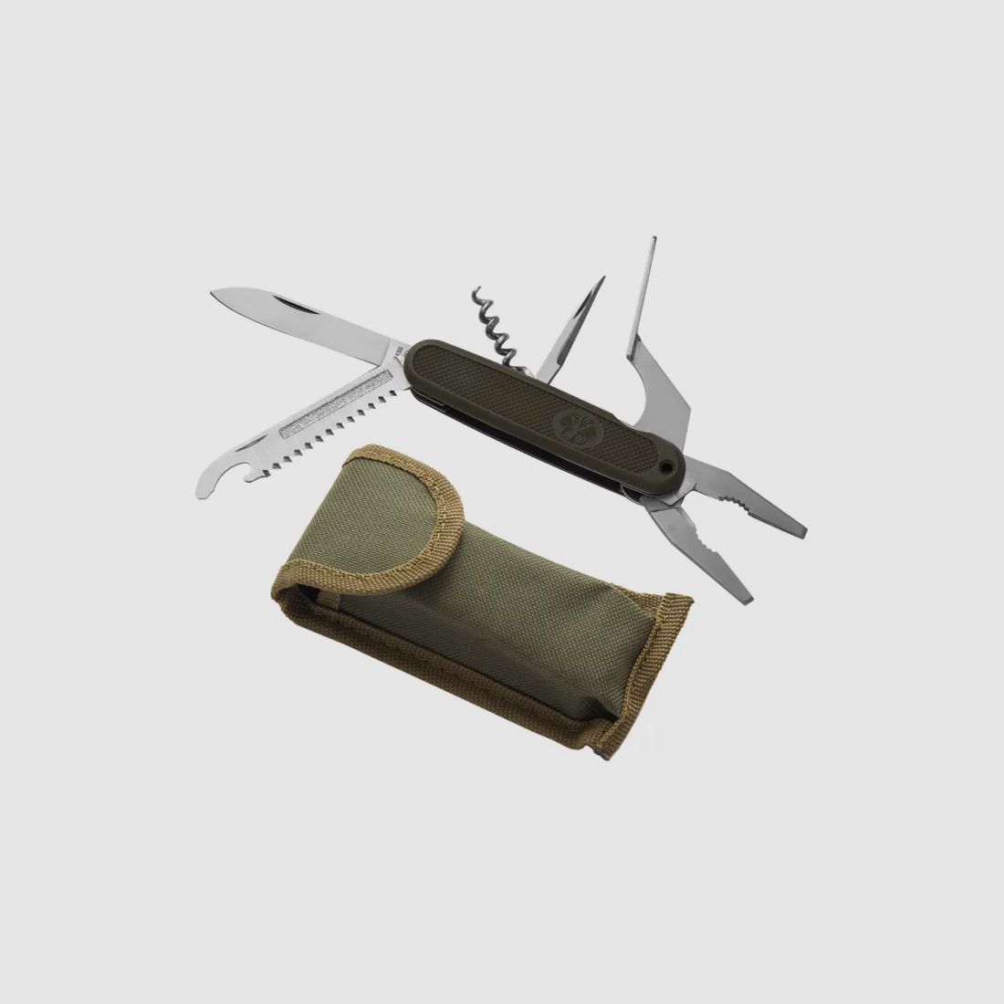 Pocket knife, officer BW imitation with olive pouch