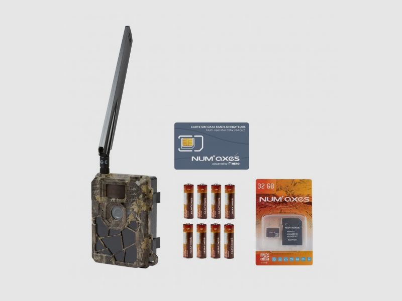 Camera Trap Pack PIE1051 + 8 AA LR6 Batterijen + 32 GB Geheugenkaart + SIM Kaart, afbeelding 1 van 8