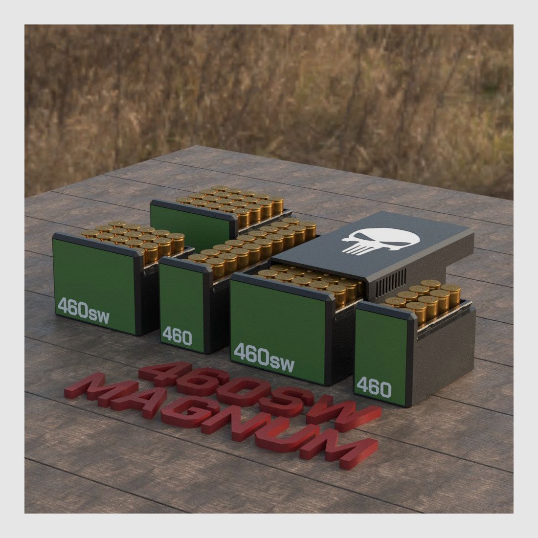 Filamelt munitiekist / Ammo Box .460 S&W Magnum - patronenkist voor 50 schoten, Made in Germany