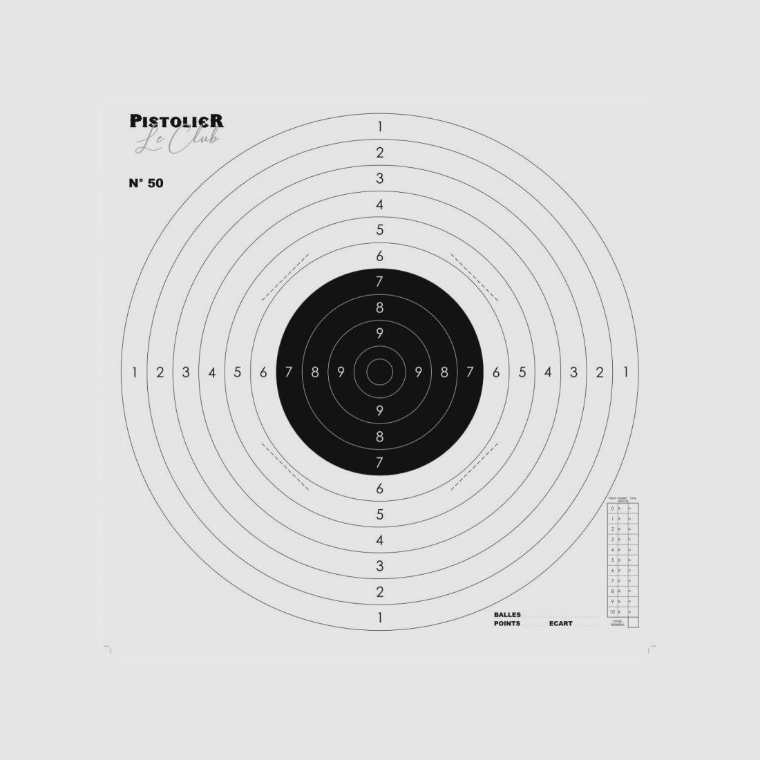 CIBLE C50 Pistolier Le Club
