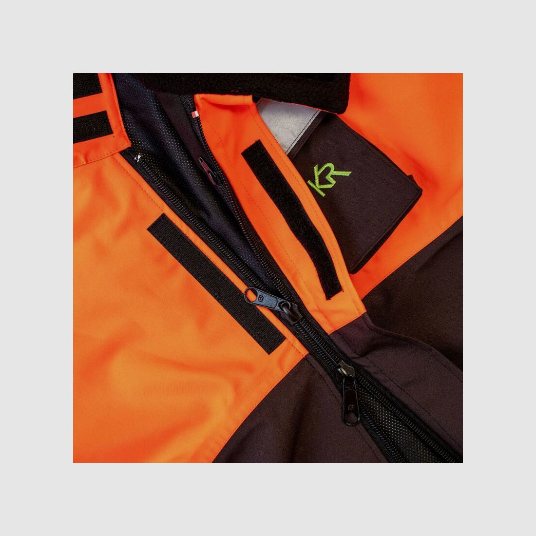 Kruedener Hundeführer-/ Durchgehjacke warnrot/braun