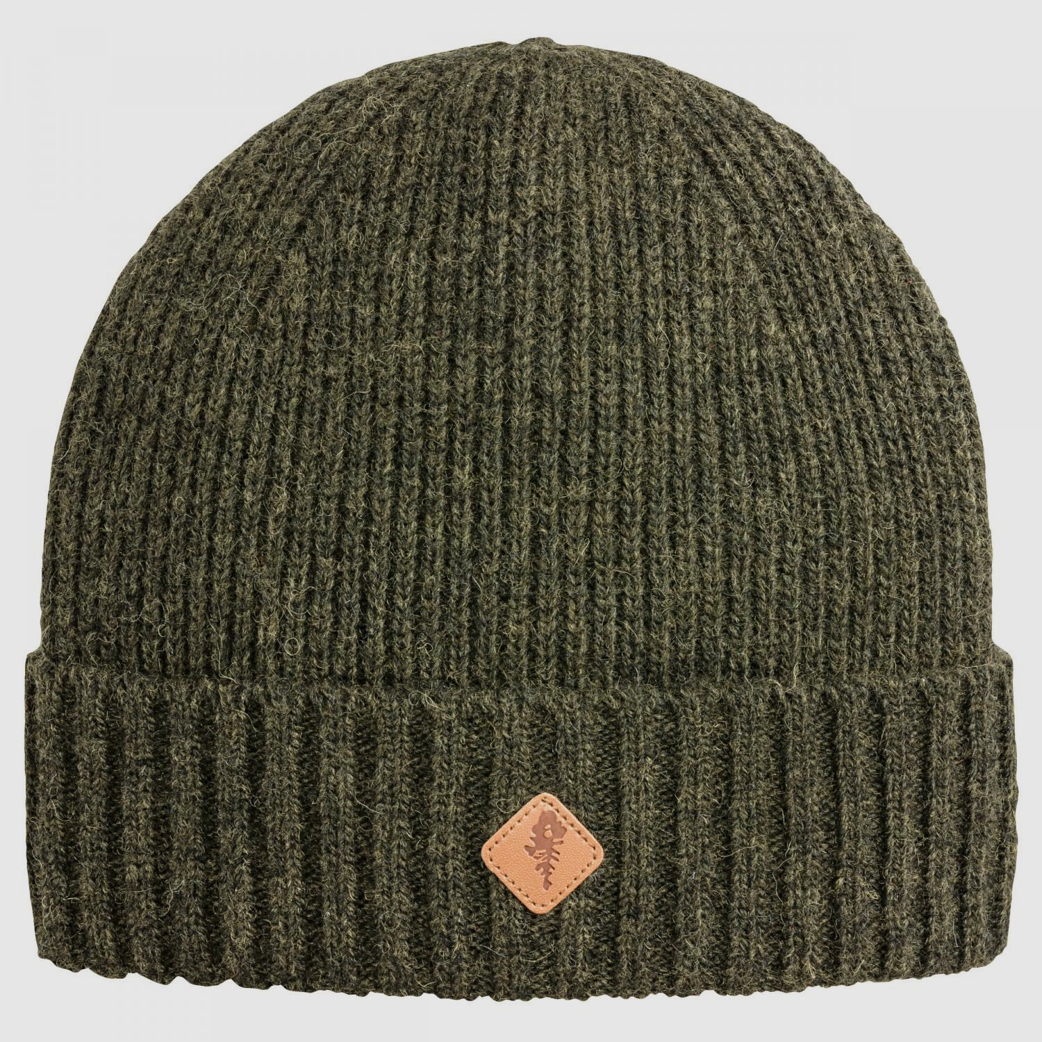 Knitted Wool Hat Unisex (Mossgreen Melange)