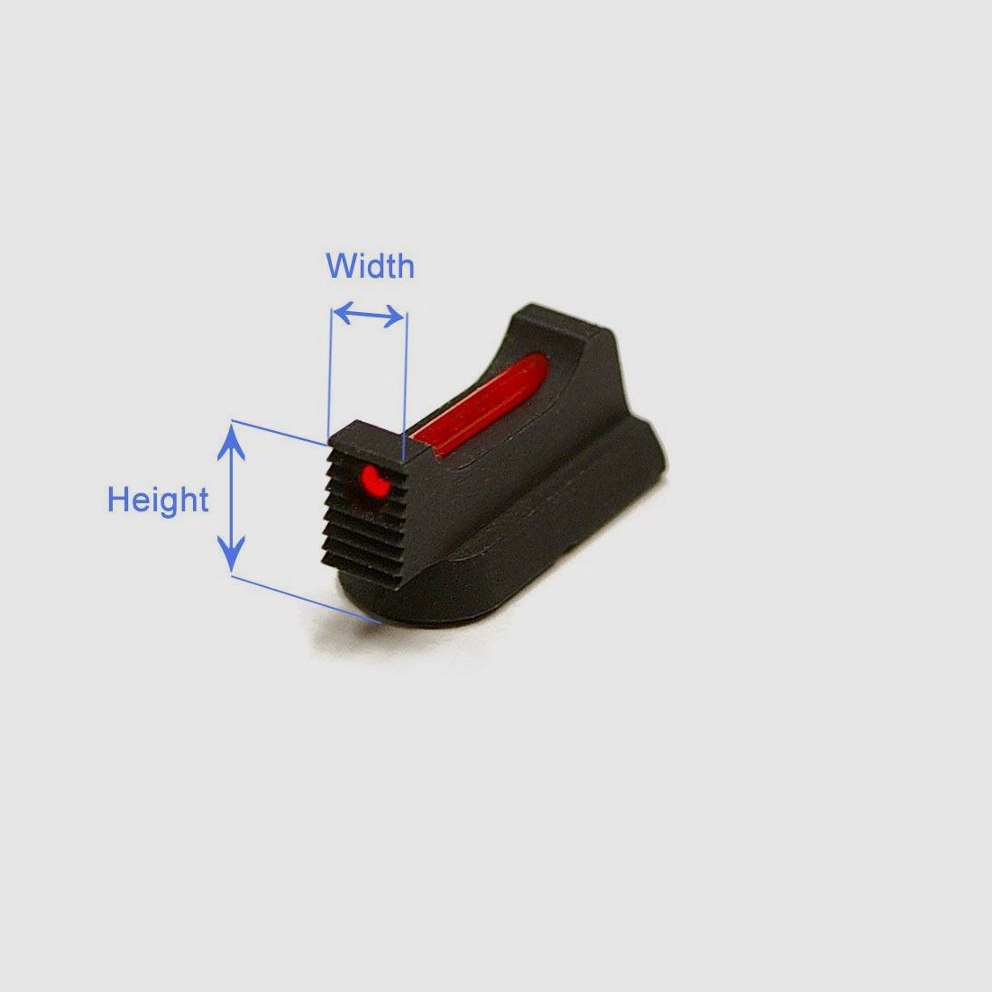 Eemann Tech front sight for CZ 75, CZ SHADOW 2, Squares, with 1mm Fiber Optic Rod, Height: 6.0 mm, Width: 2.7 mm, image 3 of 3