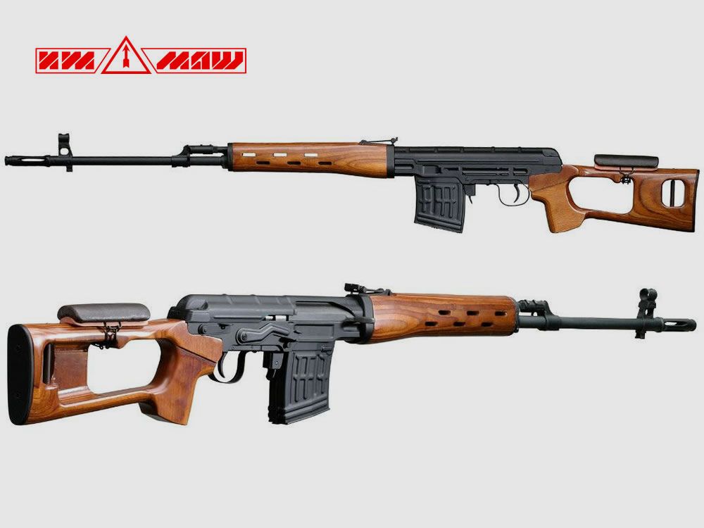 Softair- Federdruckgewehr SVD Dragunov v. Izhevsk, Holzschaft, Kal. 6mm (P18)