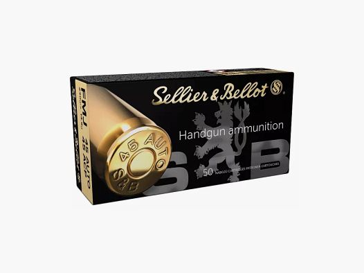 50 cartucce cal. .45 ACP 230 gr FMJ S&B