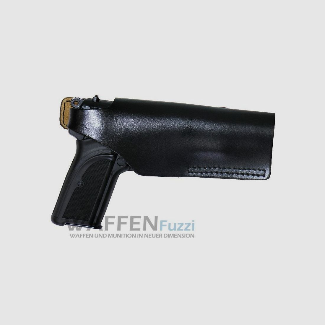Quick draw holster with clip made of full-grain leather for Browning, Walther and more, black