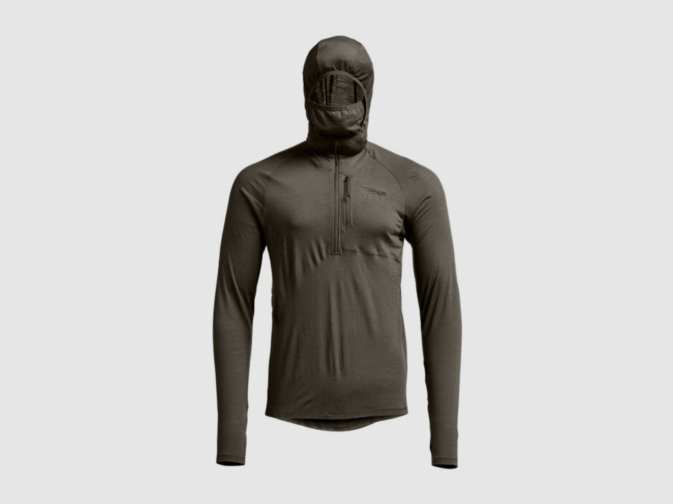 Thermo-Unterpulli mit Kapuze aus Merinowolle Sitka Core Merino 120 Hoody Pyrite