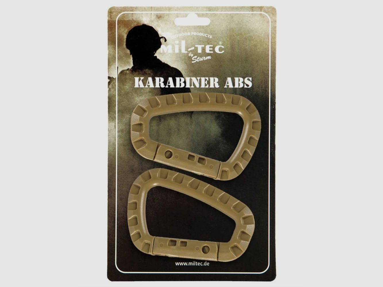 Taktischer Karabiner ABS Kunststoff 2er Set Coyote