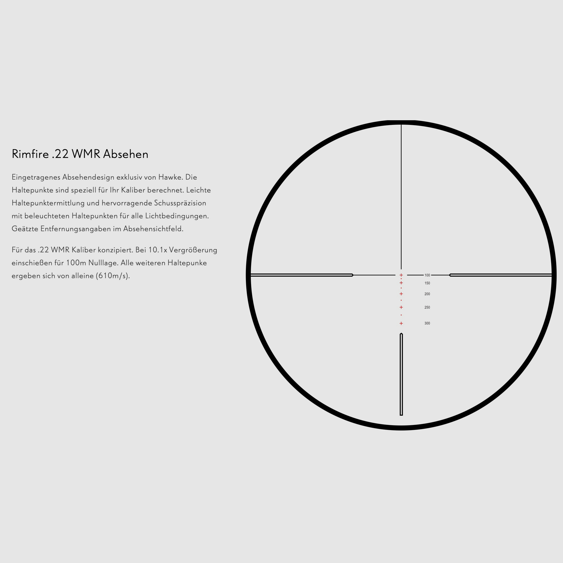 HAWKE 14242-1 Set riflescope VANTAGE 4-12x40 AO RIMFIRE 22 WMR 22113 ring mount 25.4mm center