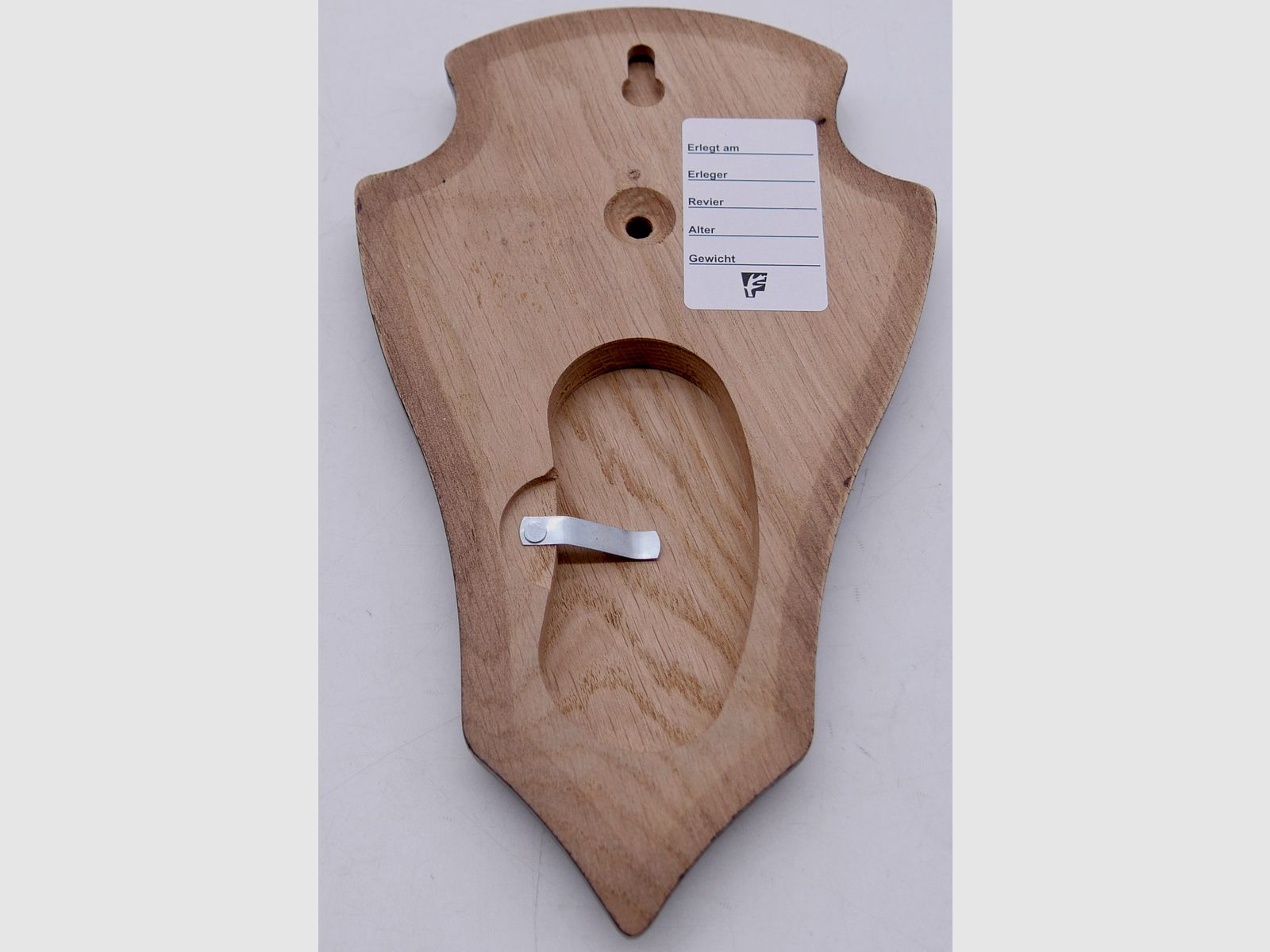 Wappenschilder für Rehtrophäen Doppelfräsung aus Eichenholz dunkel 18x11cm