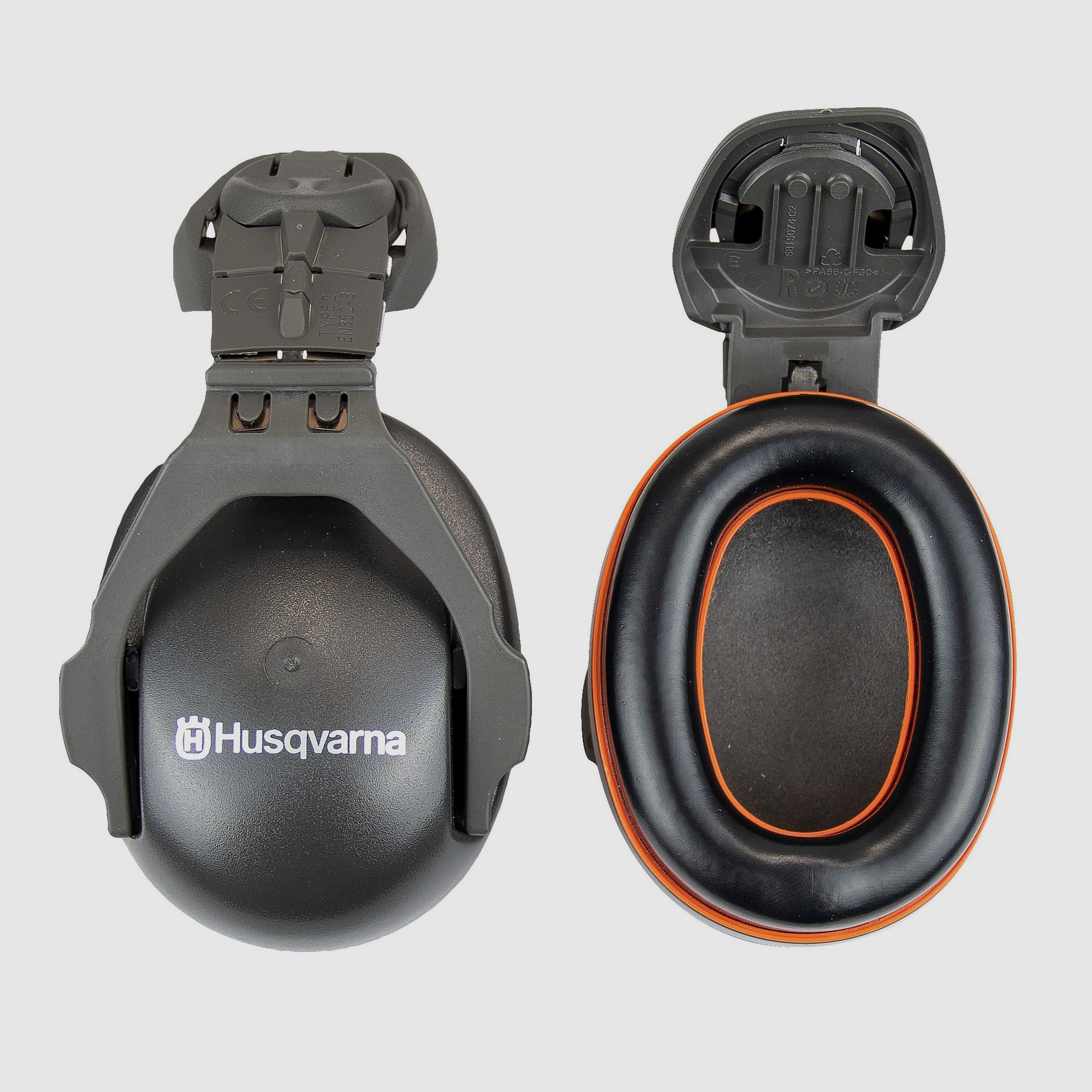 Husqvarna hearing protection with clip-on for technical helmet combination