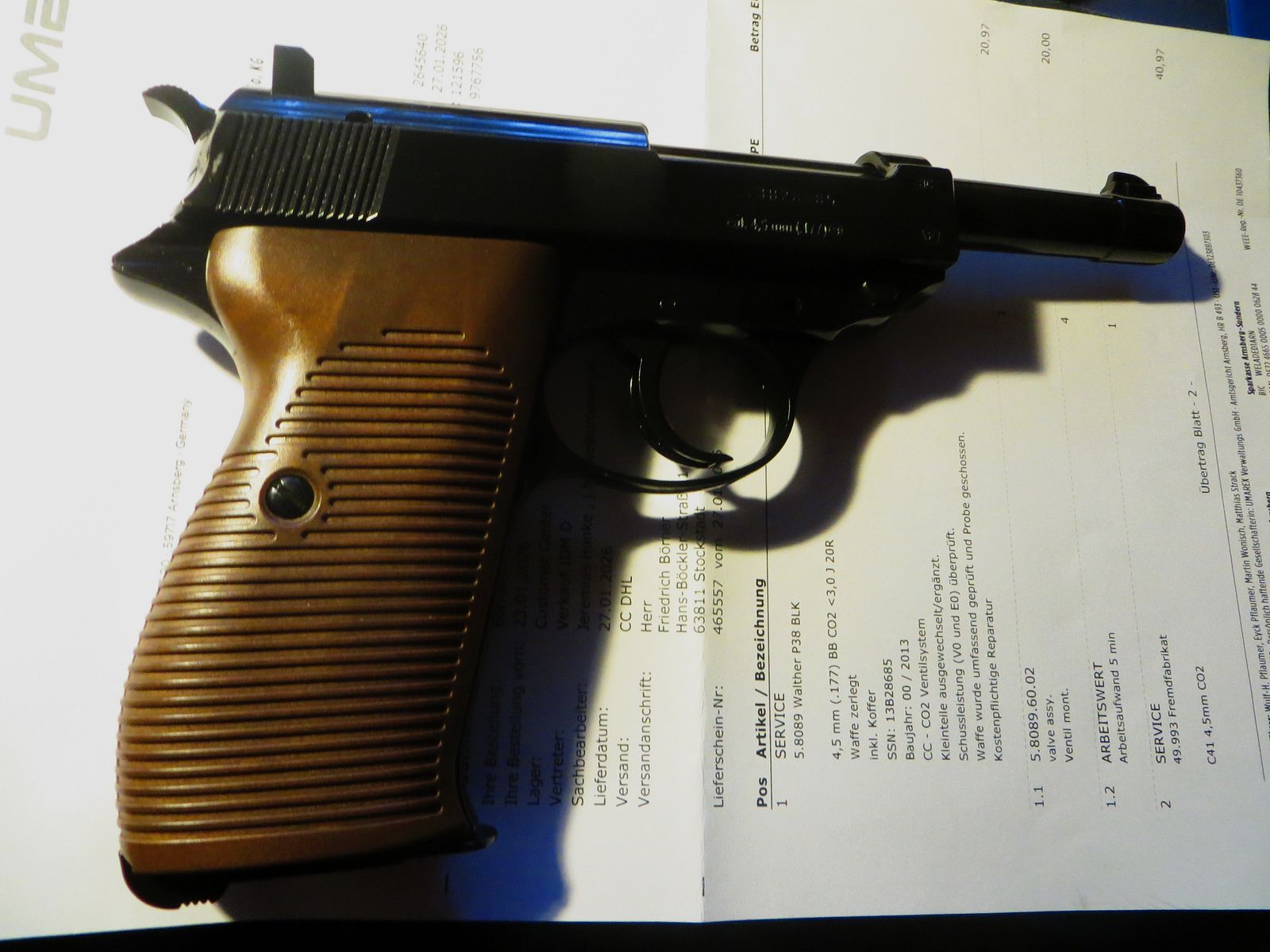 WALTHER P 38 co2 als nieuw fabrieksgereviseerd